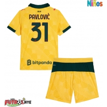 Camiseta AC Milan Strahinja Pavlovic #31 Tercera Equipación para niños 2025-26 manga corta (+ pantalones cortos)